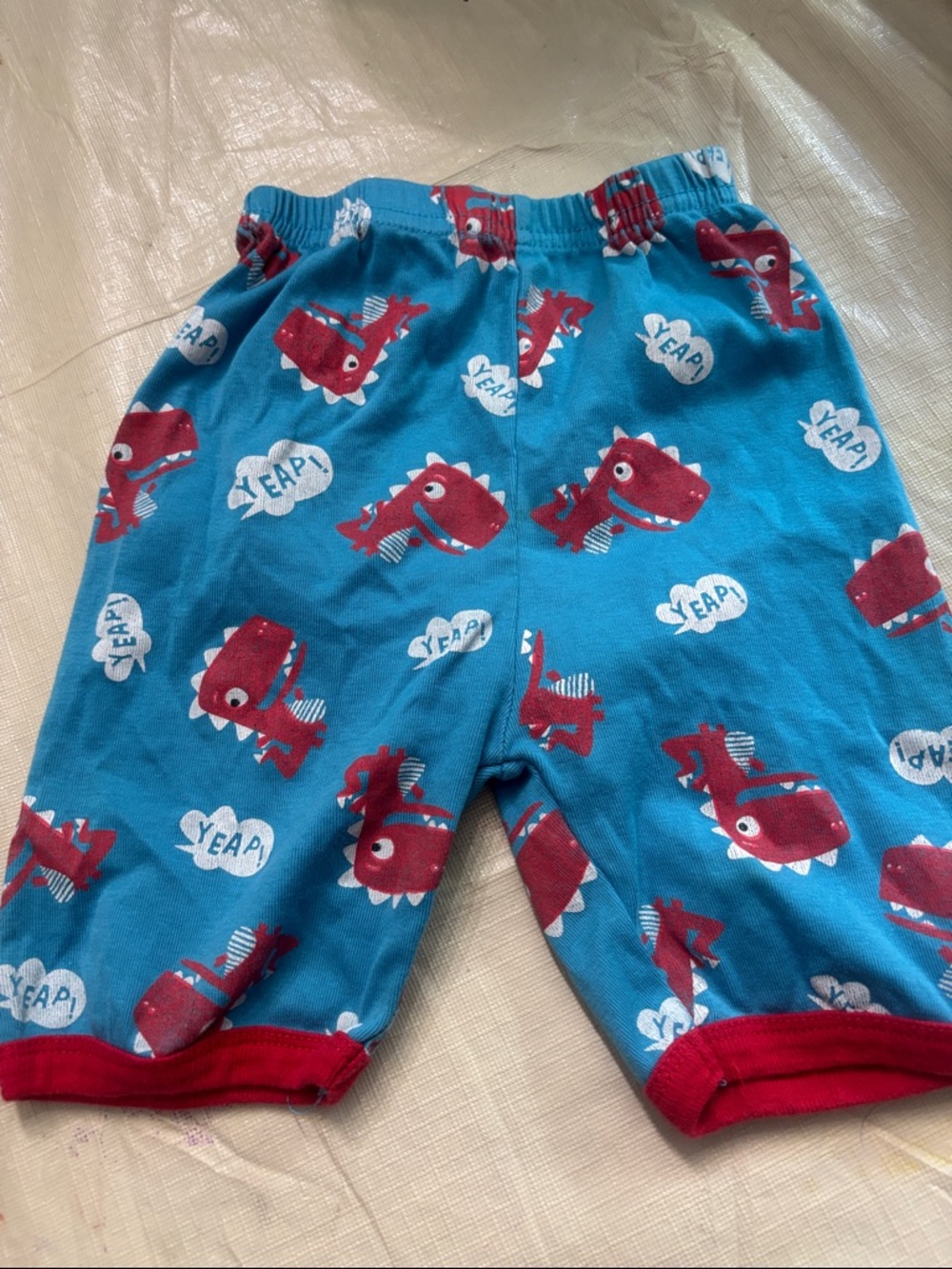 🟢10/$10 - Blue Kids Pajama Shorts with Red Dino Print